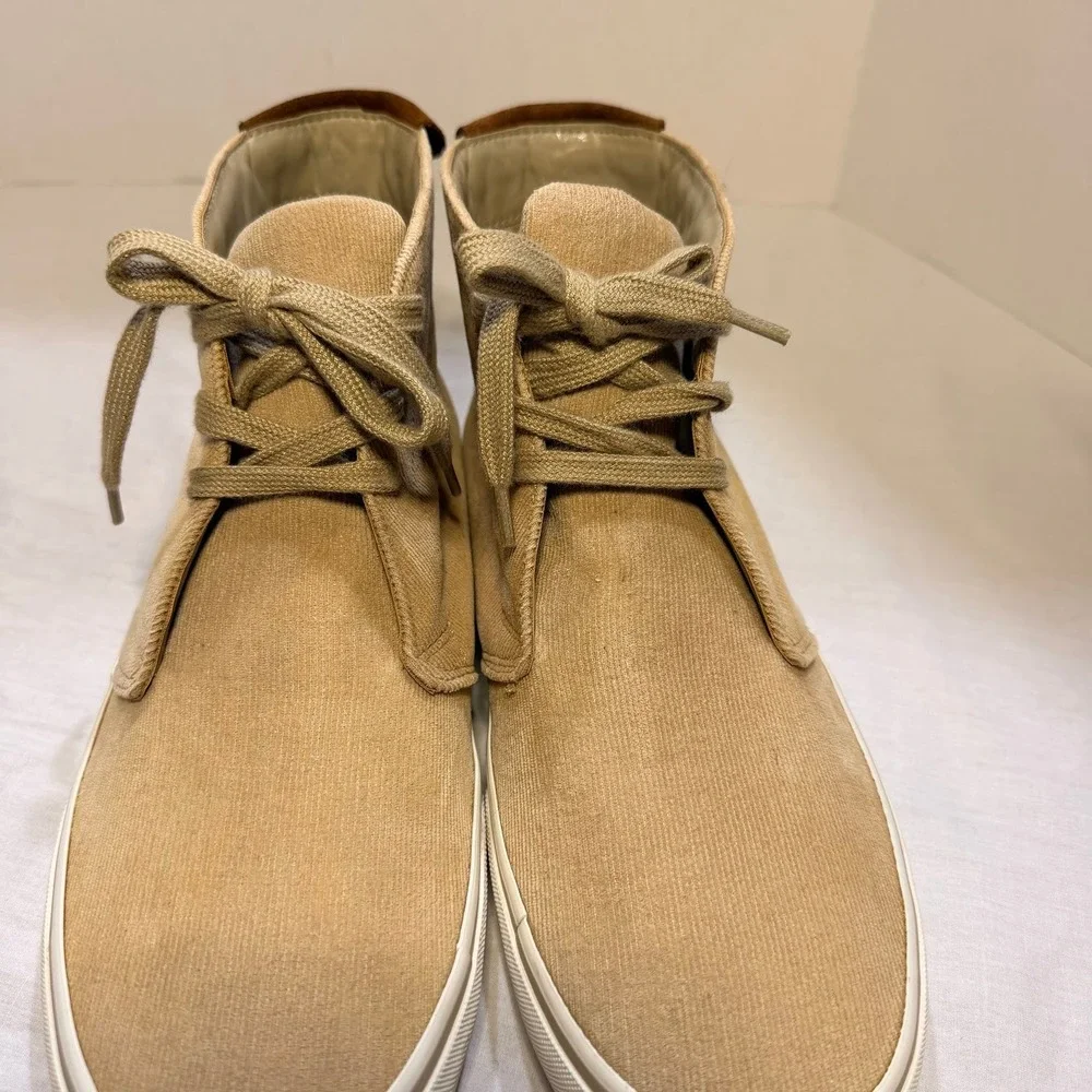Polo Ralph Lauren Talin Tan Corduroy Suede Mid Top Sneakers Mens 11.5 D Horse